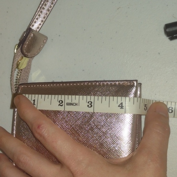 Kate Spade metallic light pink Continental three pocket wallet wristlet clutch - Picture 6 of 16